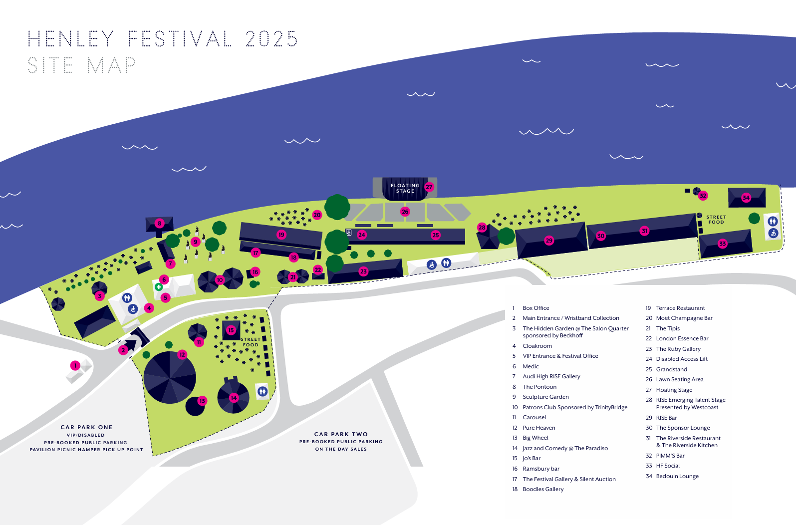 site map for Henley Festival 2025